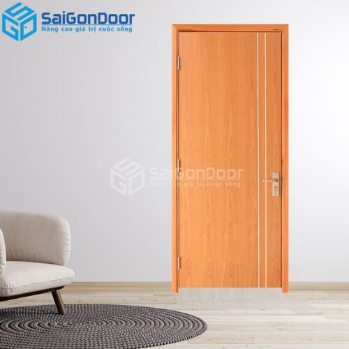 Cửa Gỗ MDF Veneer P1R2-Xoan Đào-MDFM-SGD
